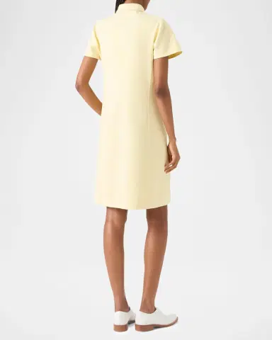 Akris Short-Sleeve Cotton-Silk Polo Dress | Thumbnail 15