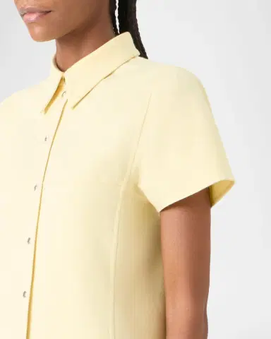 Akris Short-Sleeve Cotton-Silk Polo Dress | Thumbnail 17