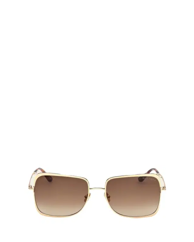 TOM FORD Tara 57mm Metal Square Sunglasses