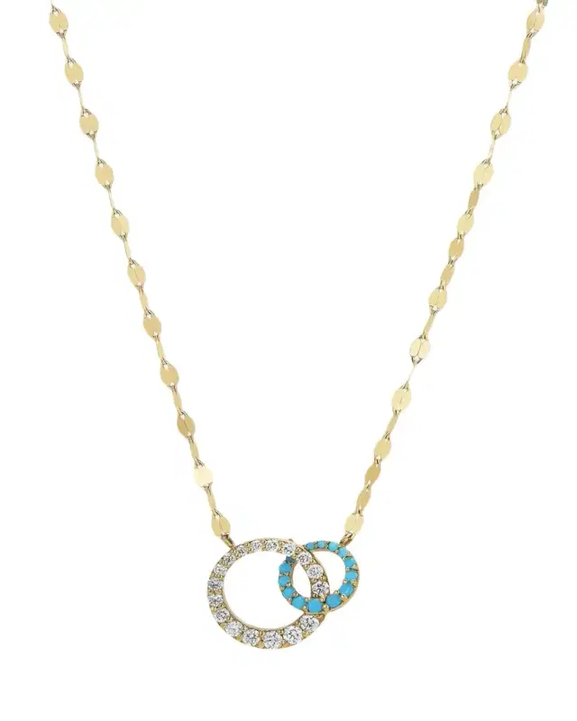 Lana Turquoise and Diamond Interlocking Cusp Necklace
