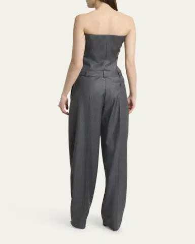 Givenchy Bustier Pleated Straight-Leg Jumpsuit | Thumbnail 3