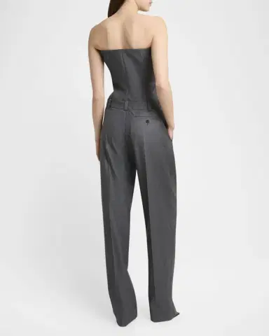 Givenchy Bustier Pleated Straight-Leg Jumpsuit | Thumbnail 7