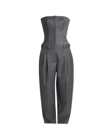 Givenchy Bustier Pleated Straight-Leg Jumpsuit | Thumbnail 1