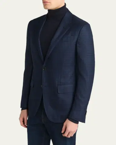 ZEGNA Men's 15milmil15 Wool Check Two-Button Sport Coat | Thumbnail 4 ZEGNA Men's 15milmil15 Wool Check Two-Button Sport Coat | Thumbnail 4