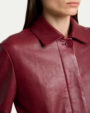 Proenza Schouler Nissi Semigloss Leather Coat | Thumbnail 5 Proenza Schouler Nissi Semigloss Leather Coat | Thumbnail 5