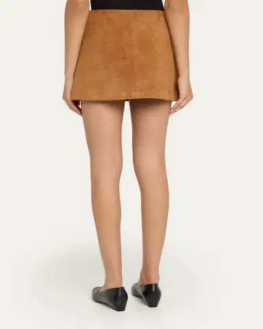 Marc Jacobs Suede Pleat Mini Skirt | Thumbnail 3