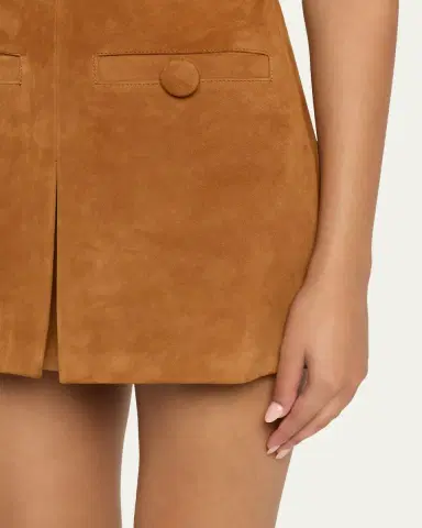 Marc Jacobs Suede Pleat Mini Skirt | Thumbnail 5