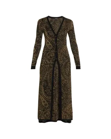 Etro Metallic Paisley Knit V-Neck Long Cardigan | Thumbnail 1 Etro Metallic Paisley Knit V-Neck Long Cardigan | Thumbnail 1