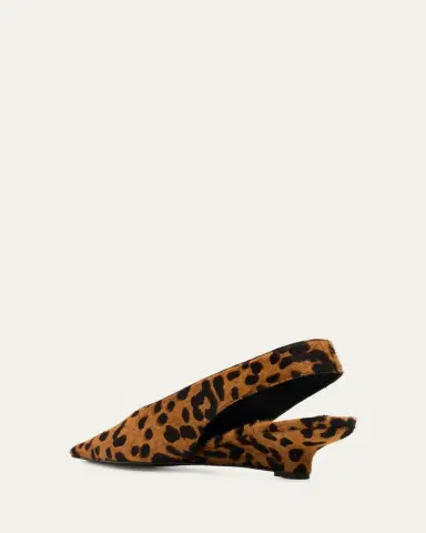 Toteme Leopard Pony Hair Slingback Wedge Pumps | Thumbnail 4