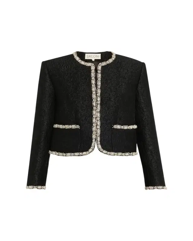 Saloni Luma Crystal Rose Brocade Jacket