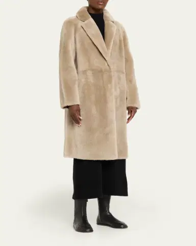 Yves Salomon Ironed Lamb Shearling Coat | Thumbnail 8