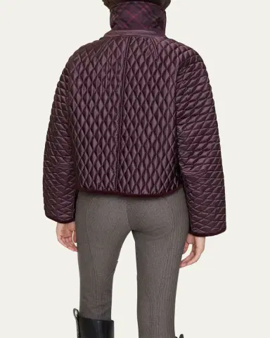 Burberry Floriston Corduroy-Trim Quilted Barn Jacket | Thumbnail 3