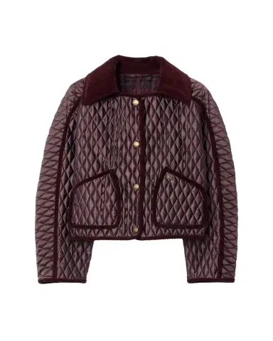Burberry Floriston Corduroy-Trim Quilted Barn Jacket | Thumbnail 1
