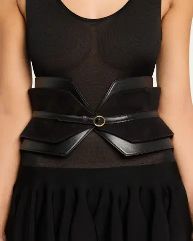 Alaïa Double Bustier Belt in Leather and Suede | Thumbnail 2 Alaïa Double Bustier Belt in Leather and Suede | Thumbnail 2