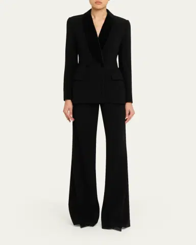 Sergio Hudson Velvet Stripe Crepe Trousers | Thumbnail 2 Sergio Hudson Velvet Stripe Crepe Trousers | Thumbnail 2