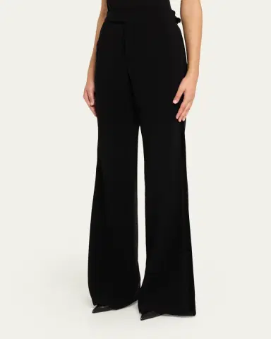 Sergio Hudson Velvet Stripe Crepe Trousers | Thumbnail 4 Sergio Hudson Velvet Stripe Crepe Trousers | Thumbnail 4