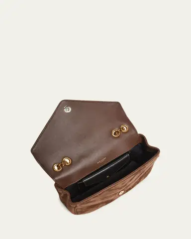 Saint Laurent Loulou Small YSL Shoulder Bag in Matelasse Suede | Thumbnail 4 Saint Laurent Loulou Small YSL Shoulder Bag in Matelasse Suede | Thumbnail 4