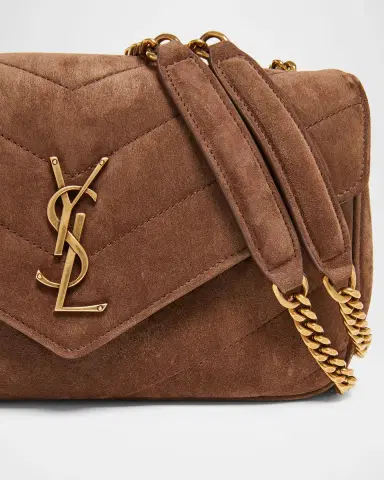 Saint Laurent Loulou Small YSL Shoulder Bag in Matelasse Suede | Thumbnail 10 Saint Laurent Loulou Small YSL Shoulder Bag in Matelasse Suede | Thumbnail 10