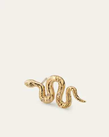 Sydney Evan 14K Yellow Gold Diamond Snake Stud Earring, Single | Thumbnail 3 Sydney Evan 14K Yellow Gold Diamond Snake Stud Earring, Single | Thumbnail 3