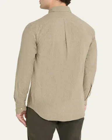 Salvatore Piccolo Men's Cotton Micro-Grid Check Button-Down Shirt | Thumbnail 3 Salvatore Piccolo Men's Cotton Micro-Grid Check Button-Down Shirt | Thumbnail 3
