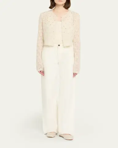LoveShackFancy Calico Embellished Pointelle Cardigan | Thumbnail 2