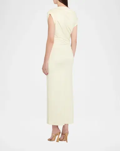 Oscar de la Renta Off-The-Shoulder Foxglove Draped Jersey Maxi Dress | Thumbnail 7 Oscar de la Renta Off-The-Shoulder Foxglove Draped Jersey Maxi Dress | Thumbnail 7