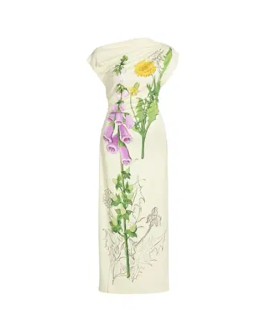 Oscar de la Renta Off-The-Shoulder Foxglove Draped Jersey Maxi Dress | Thumbnail 1 Oscar de la Renta Off-The-Shoulder Foxglove Draped Jersey Maxi Dress | Thumbnail 1
