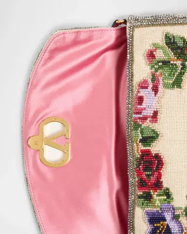 Valentino Garavani Vain Floral Beaded Shoulder Bag | Thumbnail 3 Valentino Garavani Vain Floral Beaded Shoulder Bag | Thumbnail 3