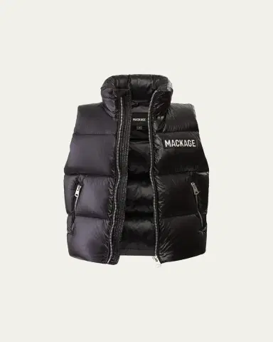 Mackage Kid's Charlee Quilted Logo Vest, Size 2-6 | Thumbnail 4 Mackage Kid's Charlee Quilted Logo Vest, Size 2-6 | Thumbnail 4