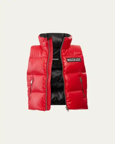 Mackage Kid's Charlee Quilted Logo Vest, Size 2-6 | Thumbnail 7 Mackage Kid's Charlee Quilted Logo Vest, Size 2-6 | Thumbnail 7
