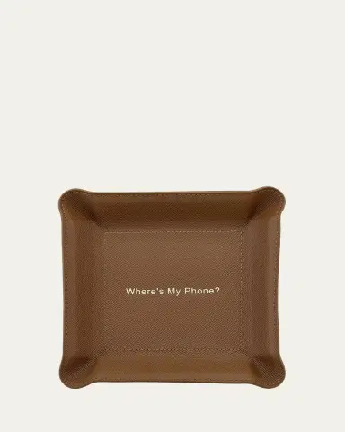 Graphic Image "Where's My Phone?" Leather Valet Tray | Thumbnail 2