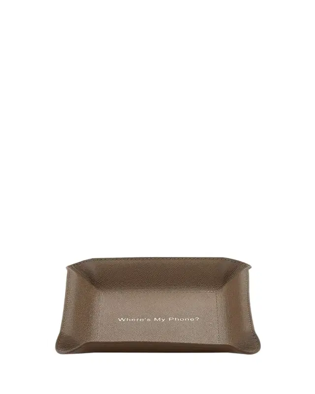 Graphic Image "Where's My Phone?" Leather Valet Tray