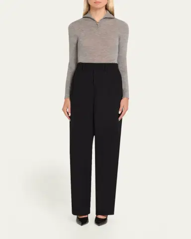 Brandon Maxwell The Paxton Half-Zip Turtleneck Sweater | Thumbnail 2