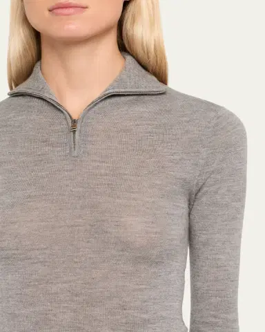 Brandon Maxwell The Paxton Half-Zip Turtleneck Sweater | Thumbnail 5