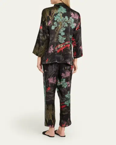 Natori Nara Band Collar Silk Pajama Top | Thumbnail 3 Natori Nara Band Collar Silk Pajama Top | Thumbnail 3