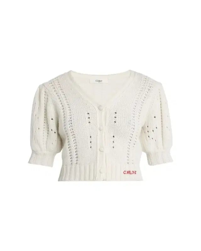 Wool & Cashmere Cropped Puff-Sleeve Cardigan