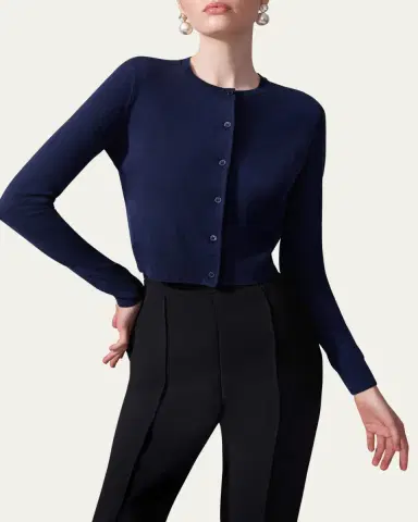 Carolina Herrera Crew-Neck Wool Cardigan | Thumbnail 4