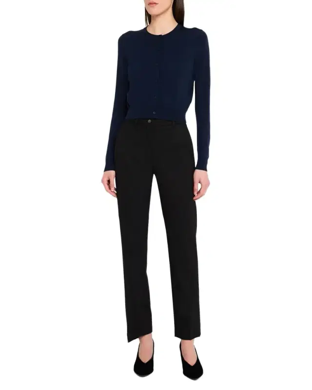 Carolina Herrera Crew-Neck Wool Cardigan