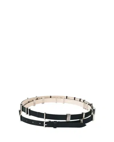 Déhanche Richa Silvertone Leather Belt | Thumbnail 1 Déhanche Richa Silvertone Leather Belt | Thumbnail 1