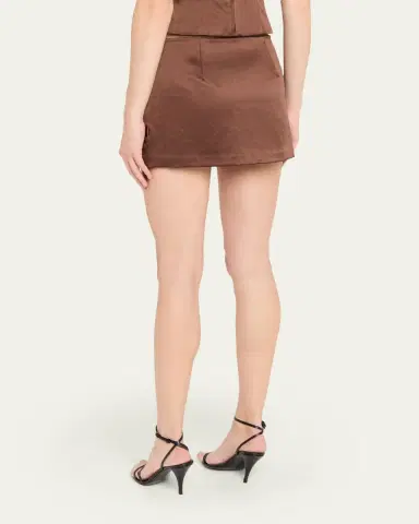 LoveShackFancy Nadina Satin Bow Detail Mini Skirt | Thumbnail 3 LoveShackFancy Nadina Satin Bow Detail Mini Skirt | Thumbnail 3
