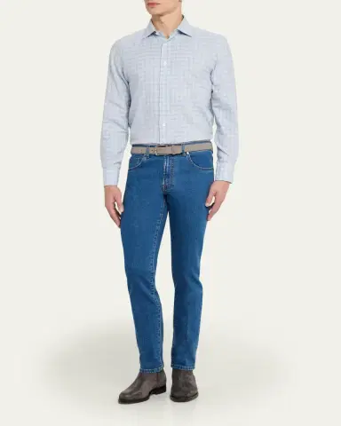 Cesare Attolini Men's Five-Pocket Skinny Jeans | Thumbnail 2 Cesare Attolini Men's Five-Pocket Skinny Jeans | Thumbnail 2