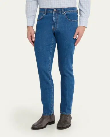 Cesare Attolini Men's Five-Pocket Skinny Jeans | Thumbnail 4 Cesare Attolini Men's Five-Pocket Skinny Jeans | Thumbnail 4