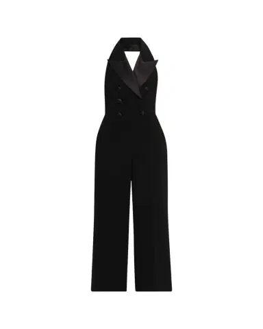 Sergio Hudson Satin-Lapel Halter Jumpsuit | Thumbnail 1