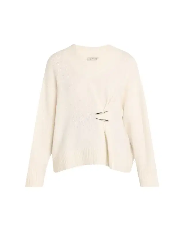 GRACE LING Claw-Embellished Cashmere V-Neck Sweater