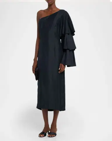 Oscar de la Renta Foxglove Jacquard Knit Short-Sleeve Mini Dress | Thumbnail 6 Oscar de la Renta Foxglove Jacquard Knit Short-Sleeve Mini Dress | Thumbnail 6