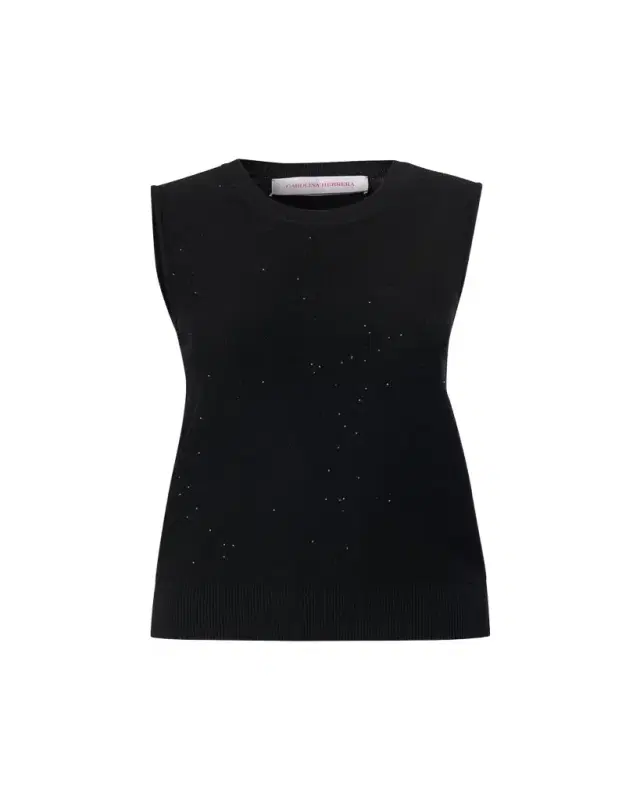 Carolina Herrera Sequined Wool-Blended Tank Top