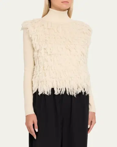 Brandon Maxwell The Chapin Furry Knit Turtleneck Sweater | Thumbnail 4