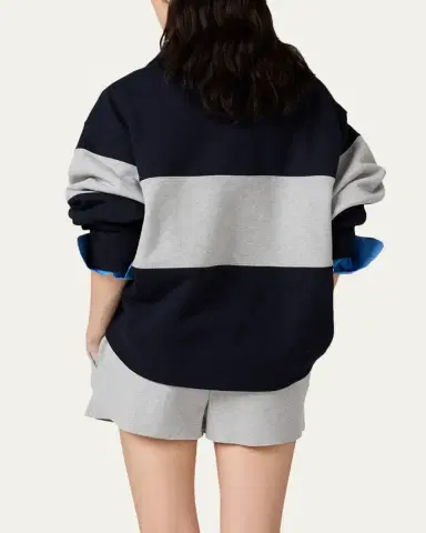 Miu Miu Striped Cotton Polo Sweatshirt | Thumbnail 2