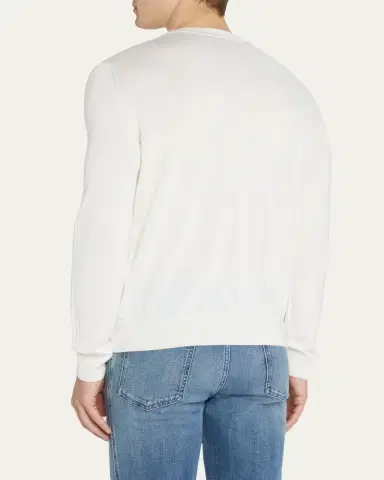 Brioni Men's Cashmere-Silk Crewneck Sweater | Thumbnail 12 Brioni Men's Cashmere-Silk Crewneck Sweater | Thumbnail 12