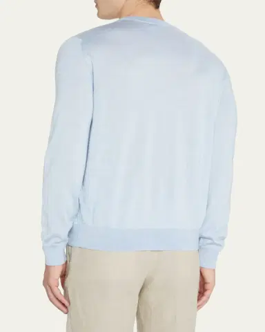 Brioni Men's Cashmere-Silk Crewneck Sweater | Thumbnail 16 Brioni Men's Cashmere-Silk Crewneck Sweater | Thumbnail 16